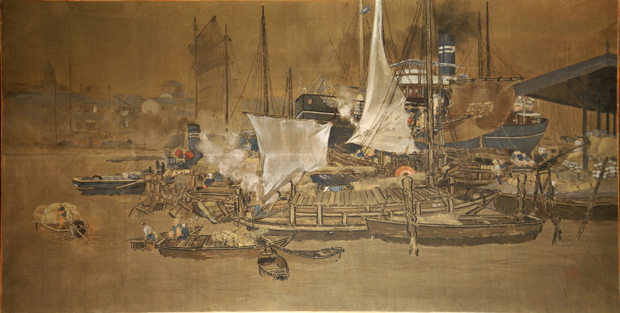Shuppan Mae (Prima di levar le ancore)/ Vista di un porto